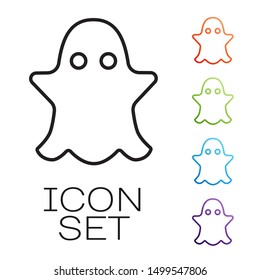 Black line Ghost icon isolated on white background. Set icons colorful. Vector Illustration