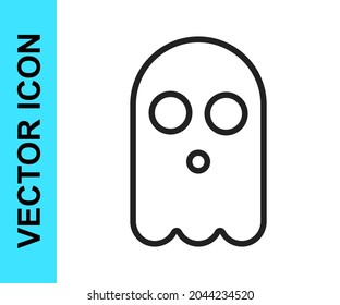 Black line Ghost icon isolated on white background. Happy Halloween party.  Vector