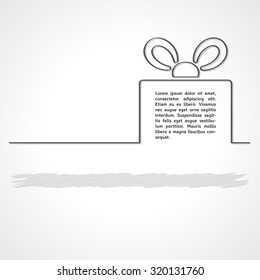 black line gift infographics with shadow on gray gradient background