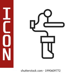Black line Gimbal stabilizer for camera icon isolated on white background.  Vector