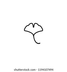 Black line ginkgo biloba leaf icon isolated on white. Nature eco logo. Vector illustration. Leaflet organic icon. Cosmetics and medical plant icon