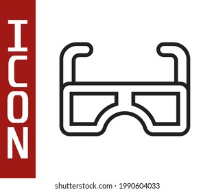 Black line Glasses icon isolated on white background. Eyeglass frame symbol.  Vector