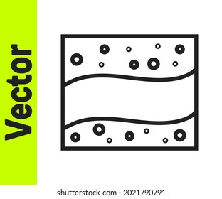 Black line Gold mine icon isolated on white background.  Vector