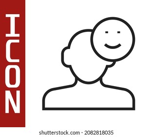 Black line Good mood icon isolated on white background.  Vector