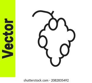 Black line Grape fruit icon isolated on white background.  Vector