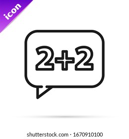Black line Graph, schedule, chart, diagram, infographic, pie graph icon isolated on white background.  Vector Illustration