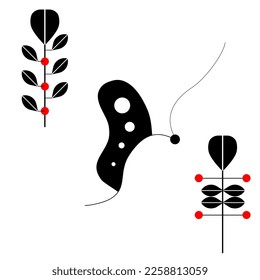black line and graphic  in nature feel 