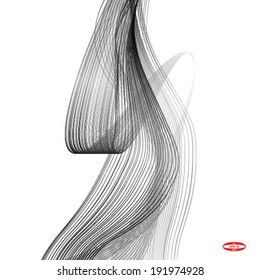 black line gray wave on white background vector