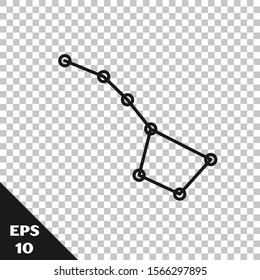 Black line Great Bear constellation icon isolated on transparent background.  Vector Illustration