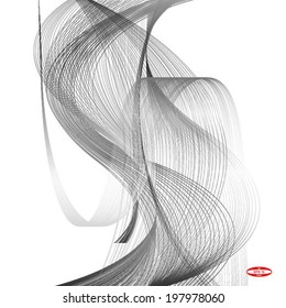 black line grey wave on white background vector