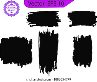 Black line, grunge brush strokes, ink paint set, EPS 10. Paint brushes. Paint splatter stroke, ink stroke, Black Grunge Banners on transparent background. Dirty artistic vector design.