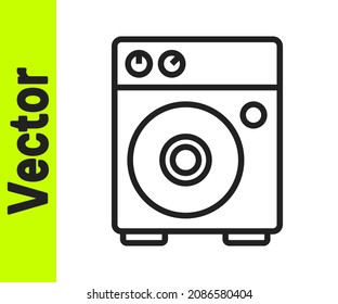 Black line Guitar amplifier icon isolated on white background. Musical instrument.  Vector