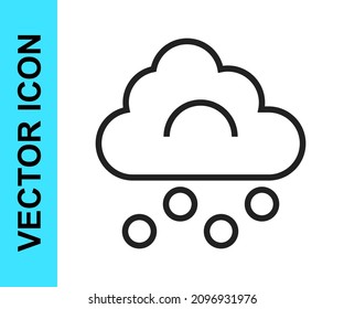 Icono de nube de grano de línea negra aislado en fondo blanco.  Vector