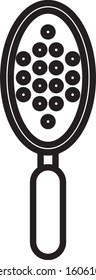 Black line Hairbrush icon isolated on white background. Comb hair sign. Barber symbol.  Vector Illustration