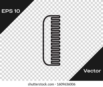 Black line Hairbrush icon isolated on transparent background. Comb hair sign. Barber symbol.  Vector Illustration