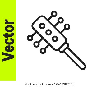 Black line Hairbrush icon isolated on white background. Comb hair sign. Barber symbol.  Vector