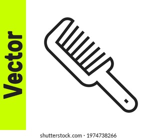 Black line Hairbrush icon isolated on white background. Comb hair sign. Barber symbol.  Vector