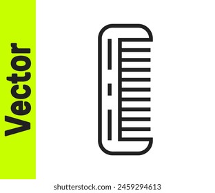 Black line Hairbrush icon isolated on white background. Comb hair sign. Barber symbol.  Vector