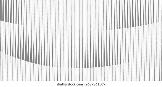 Tiras de degradado de semitono de línea negra. Fondo de gradación de banda de desvanecimiento. Repitiendo el fondo de patrón lineal. Fondo de pantalla de líneas paralelas para superposición, impresión, cubierta. Concepto de efecto Doppler de Vector