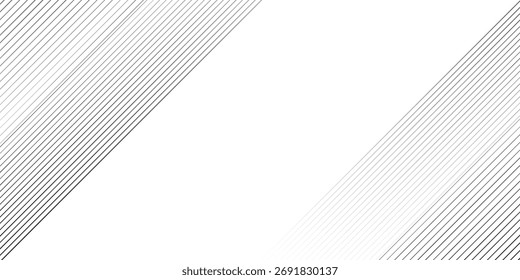 Black line halftone white gradation texture background. Fading stripped diagonal gradient. 