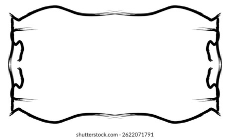 Black line hand drawing abstract background border