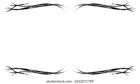 Borda de plano de fundo abstrata de desenho à mão de linha preta