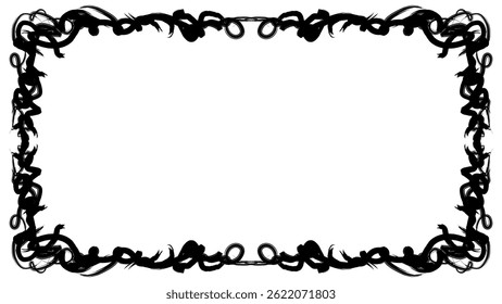 Borda de plano de fundo abstrata de desenho à mão de linha preta