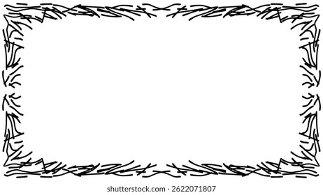 Black line hand drawing abstract background border