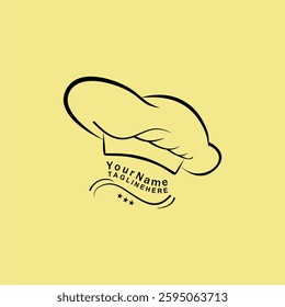 black line hand drawn chef hat logo, suitable for food company design, restaurant, catering, dining room, pharmacy, chef, dining kitchen, kitchen set, cooking event, cooking demo, cooking competition