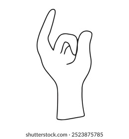 black line hand gesture love sign or symbol background
