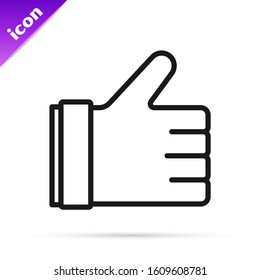 Black line Hand like icon isolated on white background.  Vector Illustration