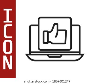 Black line Hand like icon isolated on white background.  Vector