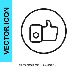 Black line Hand like icon isolated on white background.  Vector