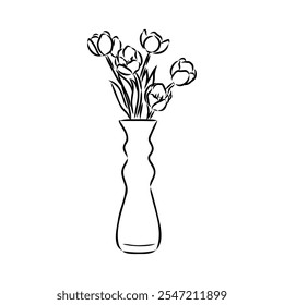 Black line Hearts Leaves in Round Jar on white silhouette and gray shadow.