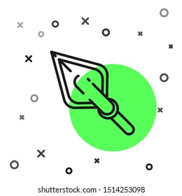 Black line Hipster arrow tip icon isolated on white background.  Vector Illustration