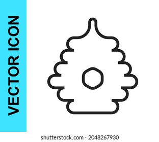 Black line Hive for bees icon isolated on white background. Beehive symbol. Apiary and beekeeping. Sweet natural food.  Vector