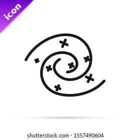 Black line Black hole icon isolated on white background. Space hole. Collapsar.  Vector Illustration