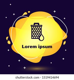 Black line Honeycomb icon isolated on dark blue background. Honey cells symbol. Sweet natural food. Abstract banner with liquid shapes. Vector Illustration