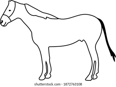Black line horse modern icon