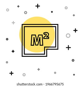 Black line House plan icon isolated on white background. Random dynamic shapes. Vector Illustration