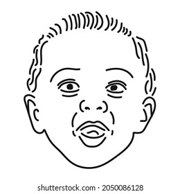 línea negra de cara humana