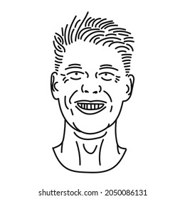 black line human face drawing