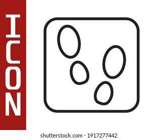 Black line Human footprints shoes icon isolated on white background. Shoes sole.  Vector