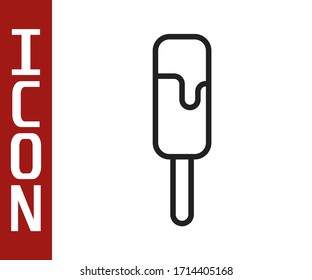 Black line Ice cream icon isolated on white background. Sweet symbol.  Vector Illustration