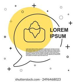 Black line Iceberg icon isolated on white background. Random dynamic shapes. Vector