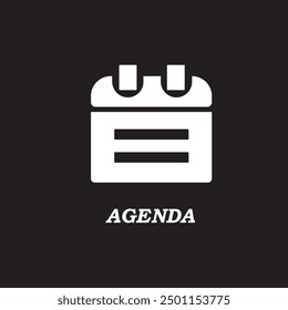 
Black line icon for agenda