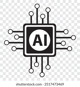 Black line icon for artificial intelligence. EPS 10.