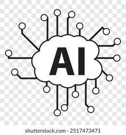 Black line icon for artificial intelligence. EPS 10.