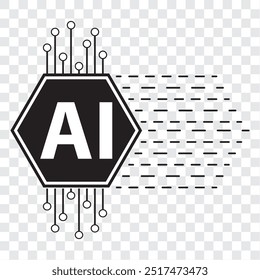 Black line icon for artificial intelligence. EPS 10.