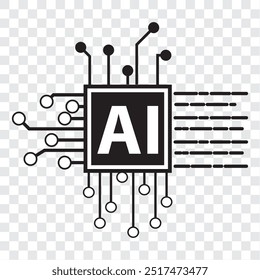 Black line icon for artificial intelligence. EPS 10.